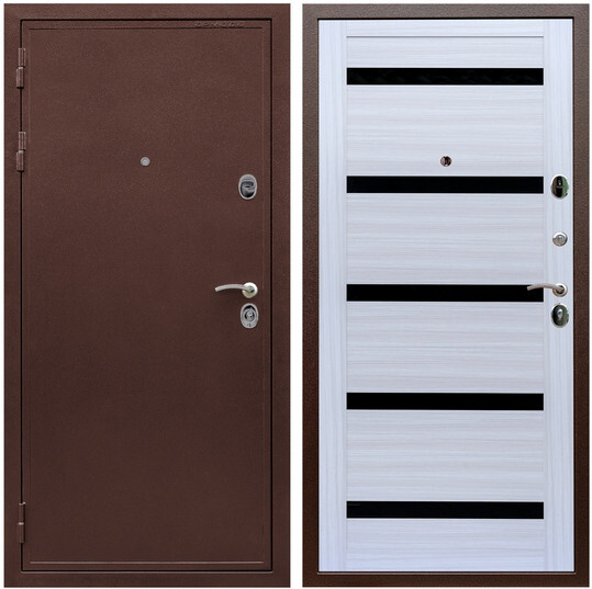 Дверь входная Graf Лондон Антик медь / МДФ 16 мм СБ-14 Эковенге стекло белое