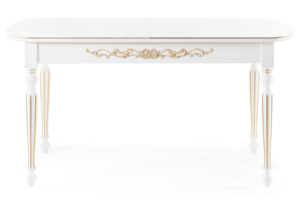Стол деревянный Woodville Бевье молочный / золото 483900