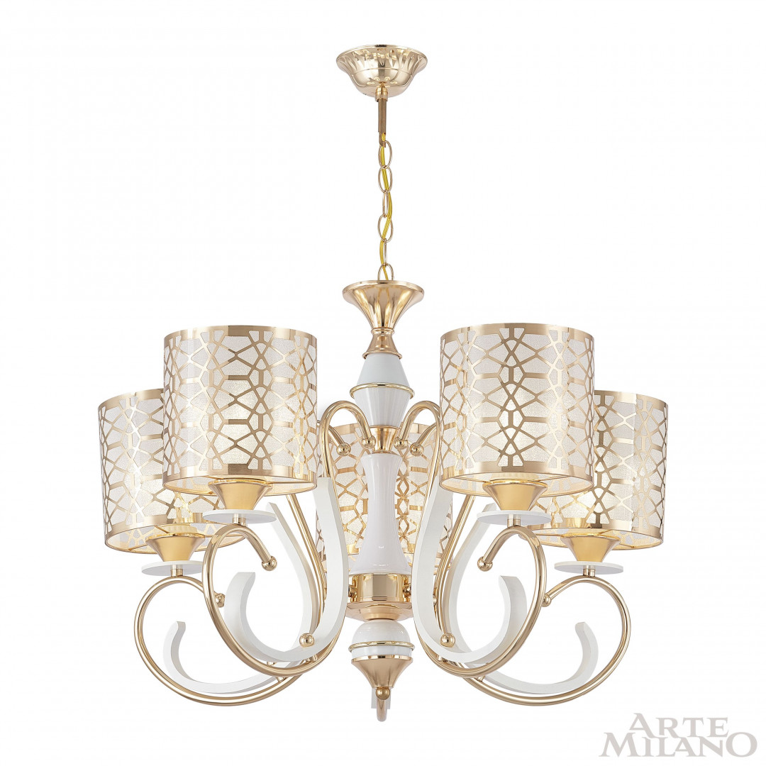 Люстра подвесная с плафонами 301237/5 Wh/Gd Arte Milano