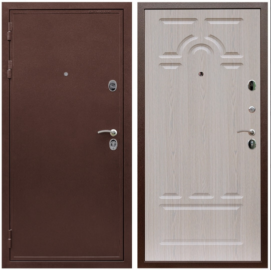 Дверь входная Graf Престиж Антик медь / МДФ 6 мм ФЛ-58 Дуб беленый