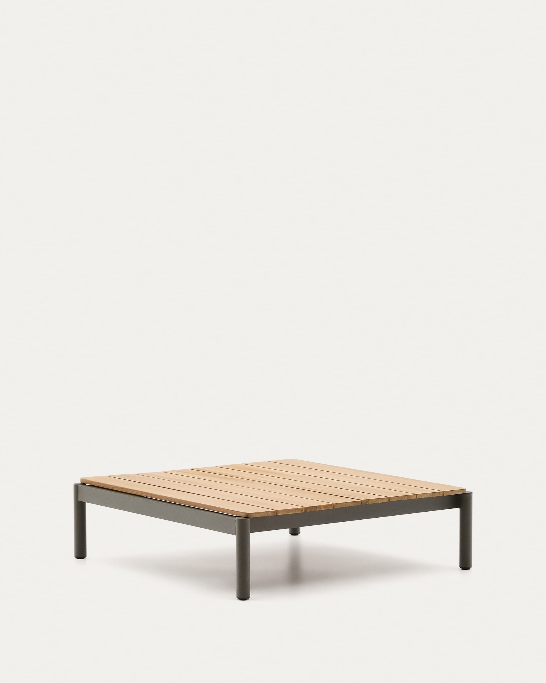 Журнальный столик Sorells из зеленого алюминия и тикового дерева 89 x 91 см La Forma (ex Julia Grup)