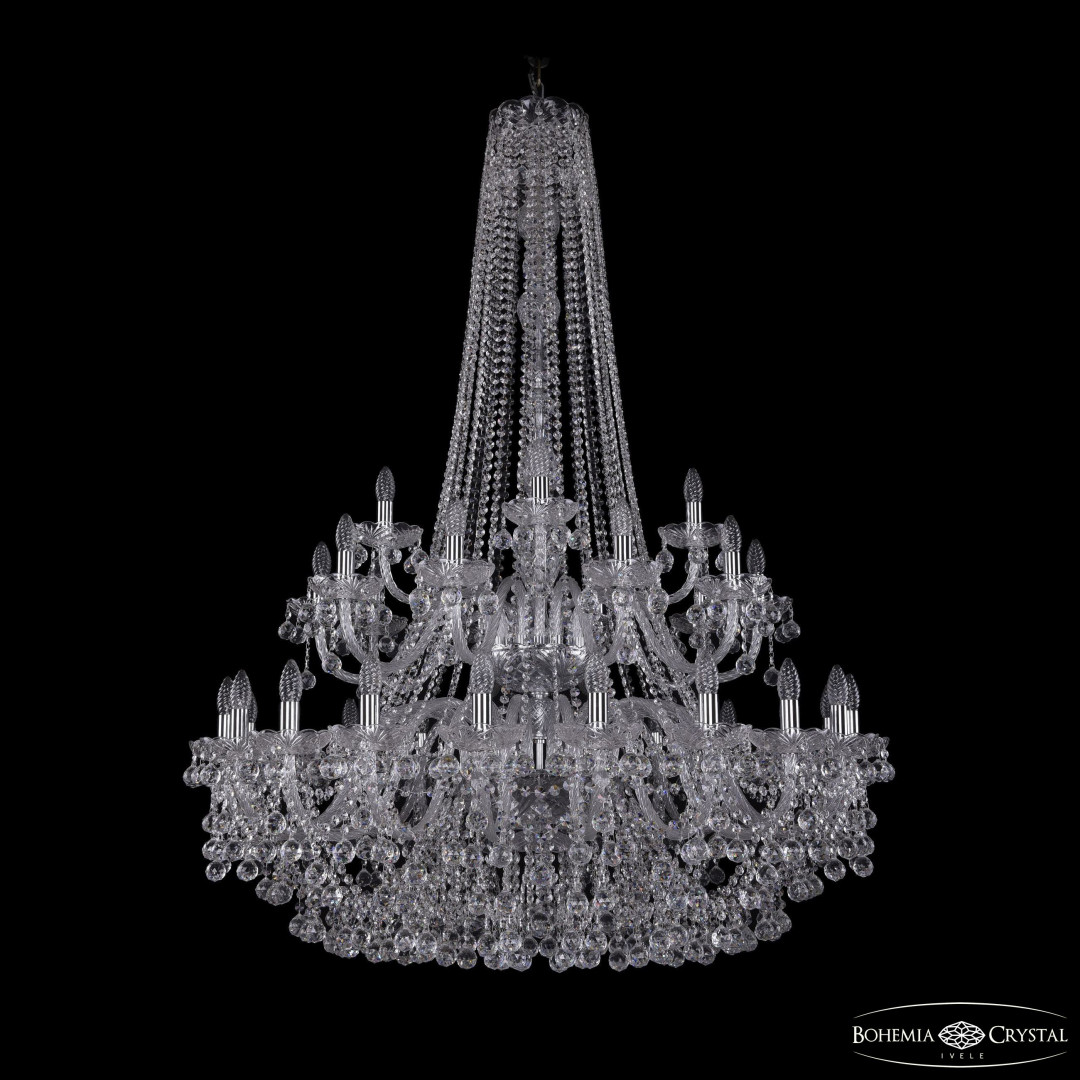 Люстра хрустальная 1409/20+10+5/400/h-152/2d Ni