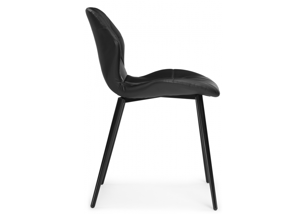 Стул Woodville Вальд экокожа черный / черный глянец 464190