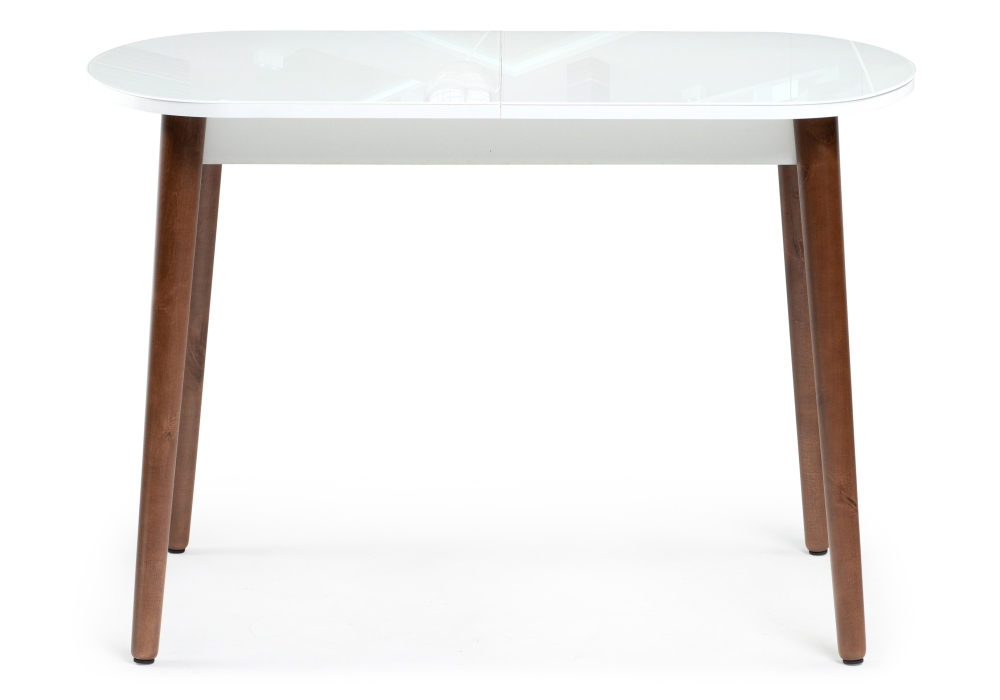 Стол стеклянный Woodville Клэйтон белый / орех  379007