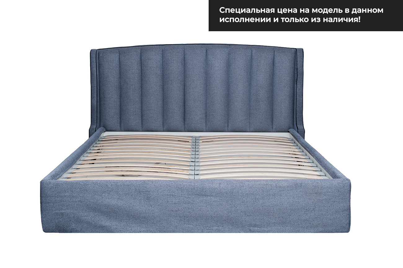 Кровать Odry c подъем.мех. шенилл синий Natur Sin 206*220*120 Garda Decor ODRY-180M-Natur Sin+Colt1006