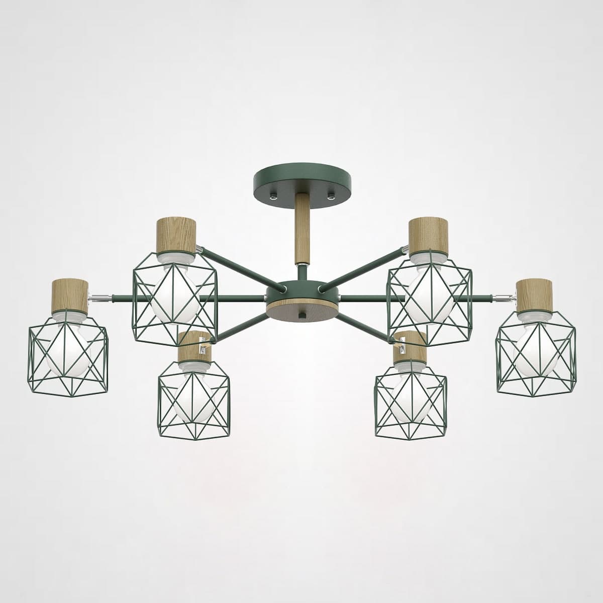 Потолочная Люстра Corf B3 Green 6 Lamps By Imperiumloft