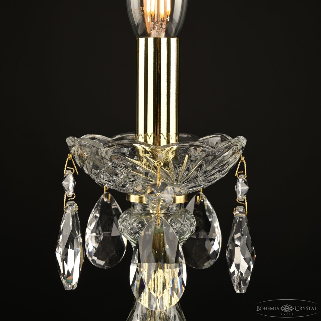 Настольная лампа с хрустальными подвесками 101L/1-27 G Bohemia Ivele Crystal