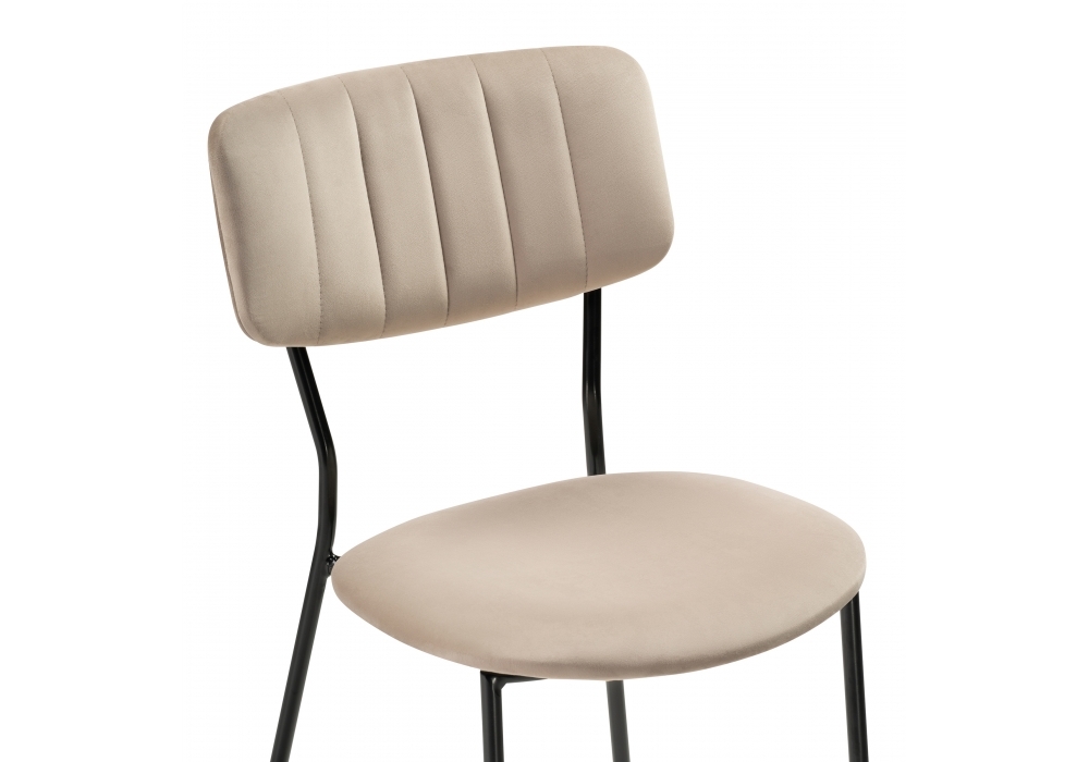 Стул Woodville Фиер серо-бежевый / черный глянец 494369
