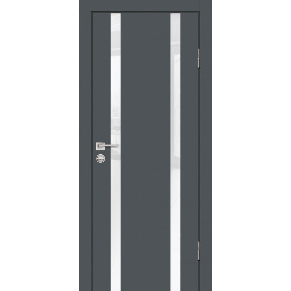 Межкомнатная дверь Graf P-9 белоснежный лакобель Графит (2000 х 900)