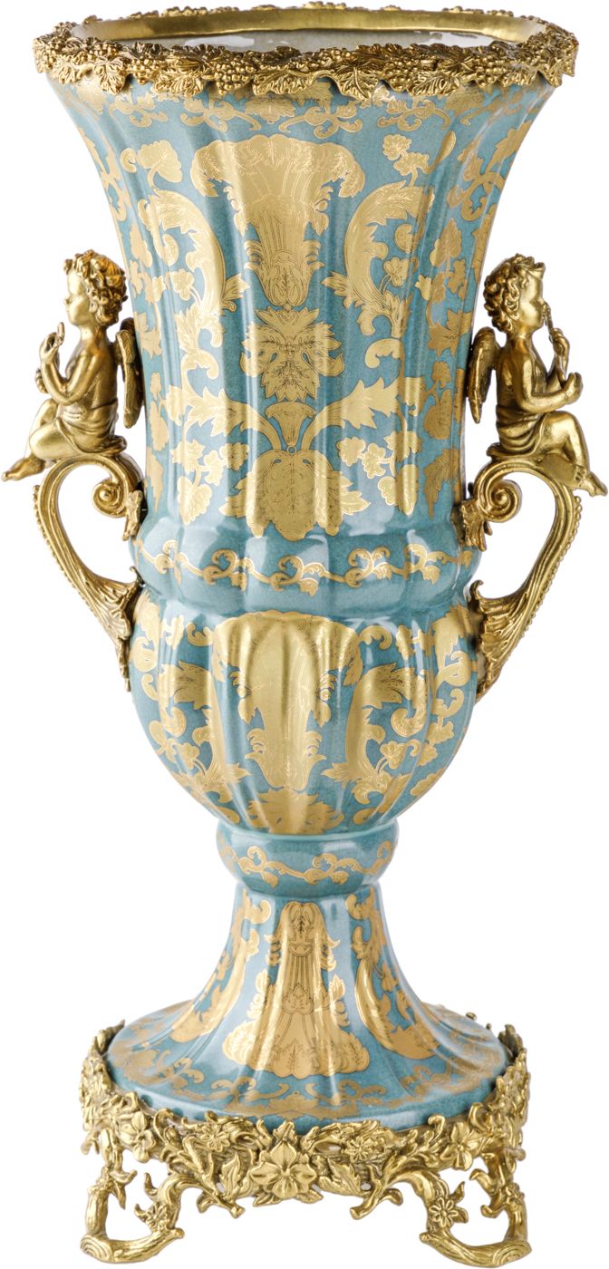 Ваза с ангелами Glasar 31G2077/A1202HC/NB4199