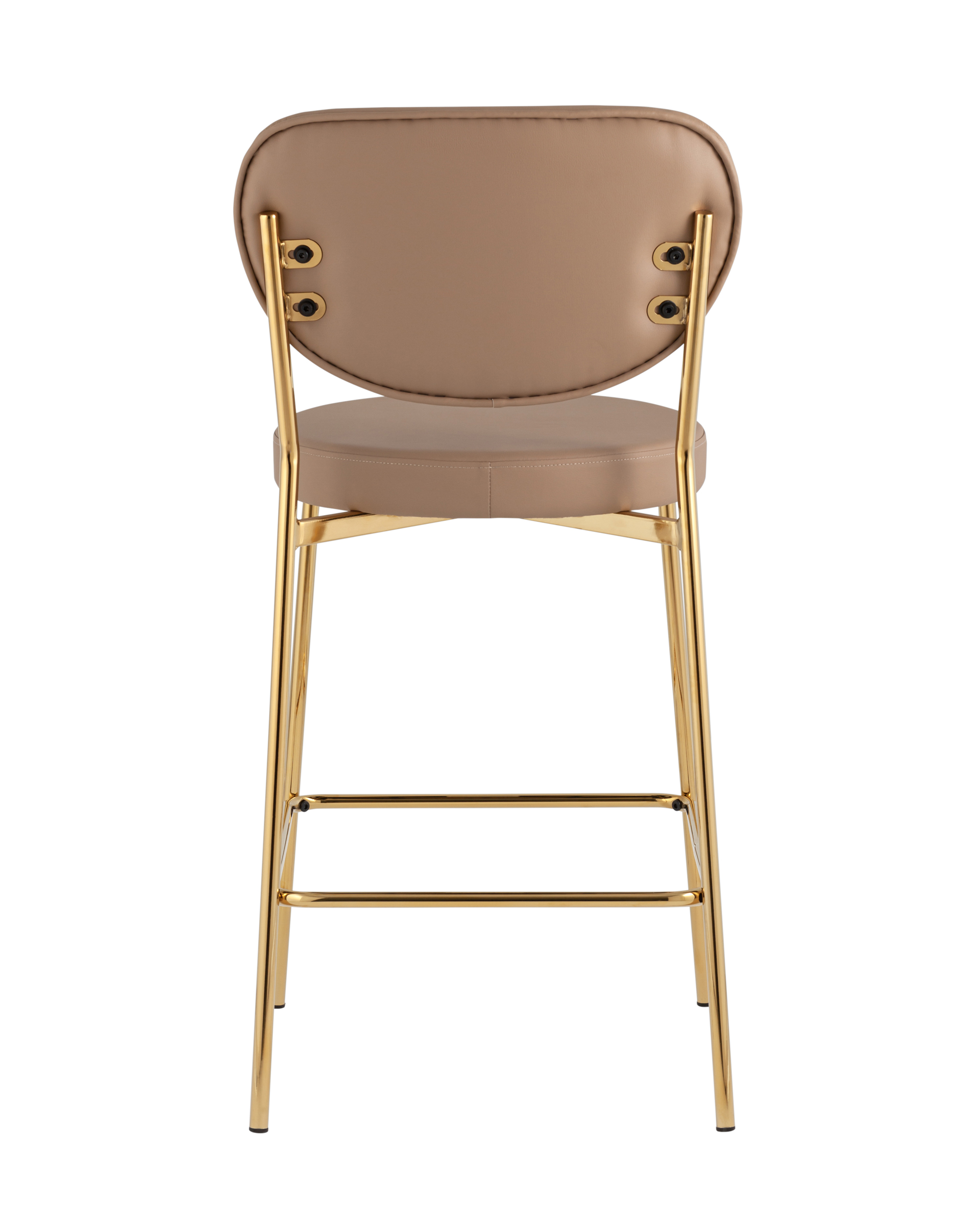 Стул полубарный Барбара NEW экокожа бежевая золотые ножки Stool Group