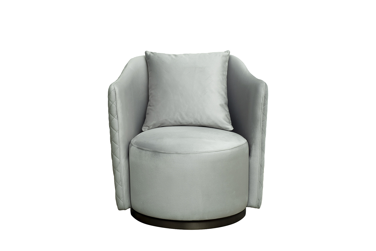 Кресло Verona вращающееся серый шеннил/бронза Garda Decor VERONA-Colt025-Bronza