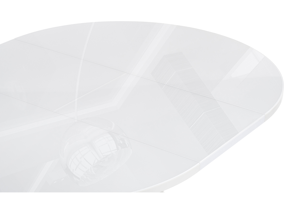 Стол стеклянный Woodville Трейси 100(140)х100х75 белый 516559