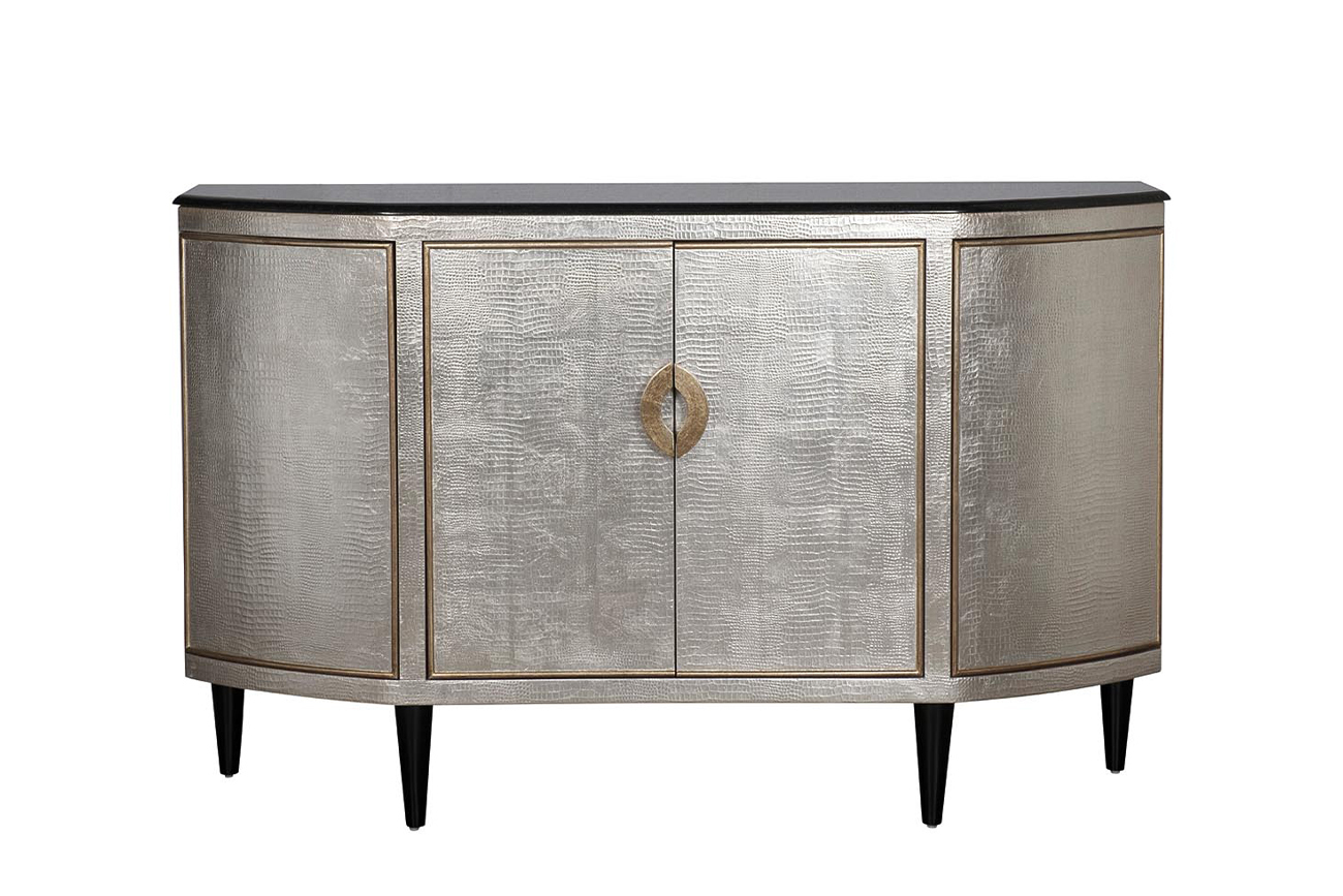 Комод серебристый с гранитной столешницей Garda Decor ART-N2911-S