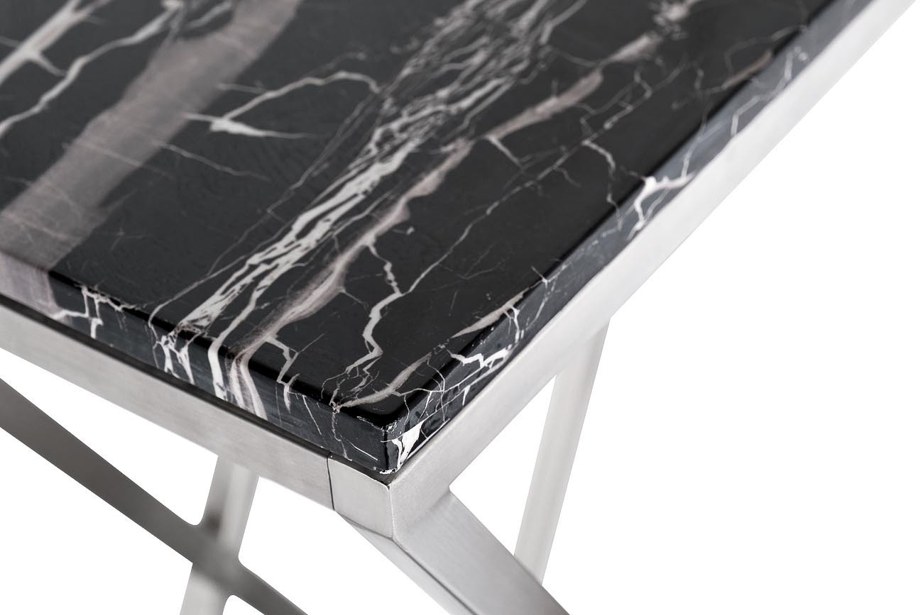 Консоль искусственный черный мрамор/мат.хром Garda Decor 47ED-CST026/80