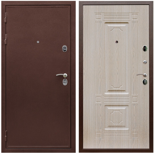 Дверь входная Graf Престиж Антик медь / МДФ 16 мм ФЛ-2 Дуб беленый