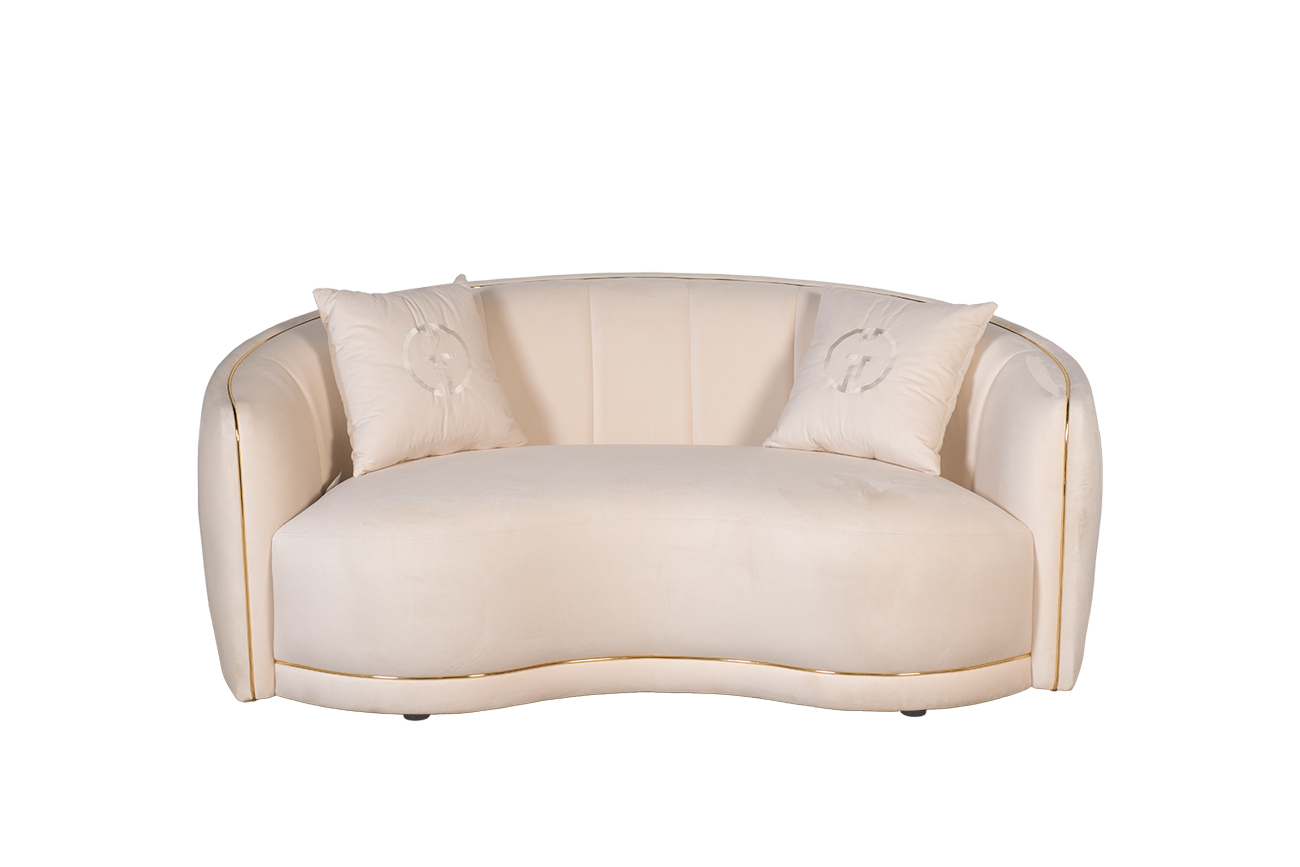 Диван двуестный велюровый бежевый Garda Decor 102AN-33821