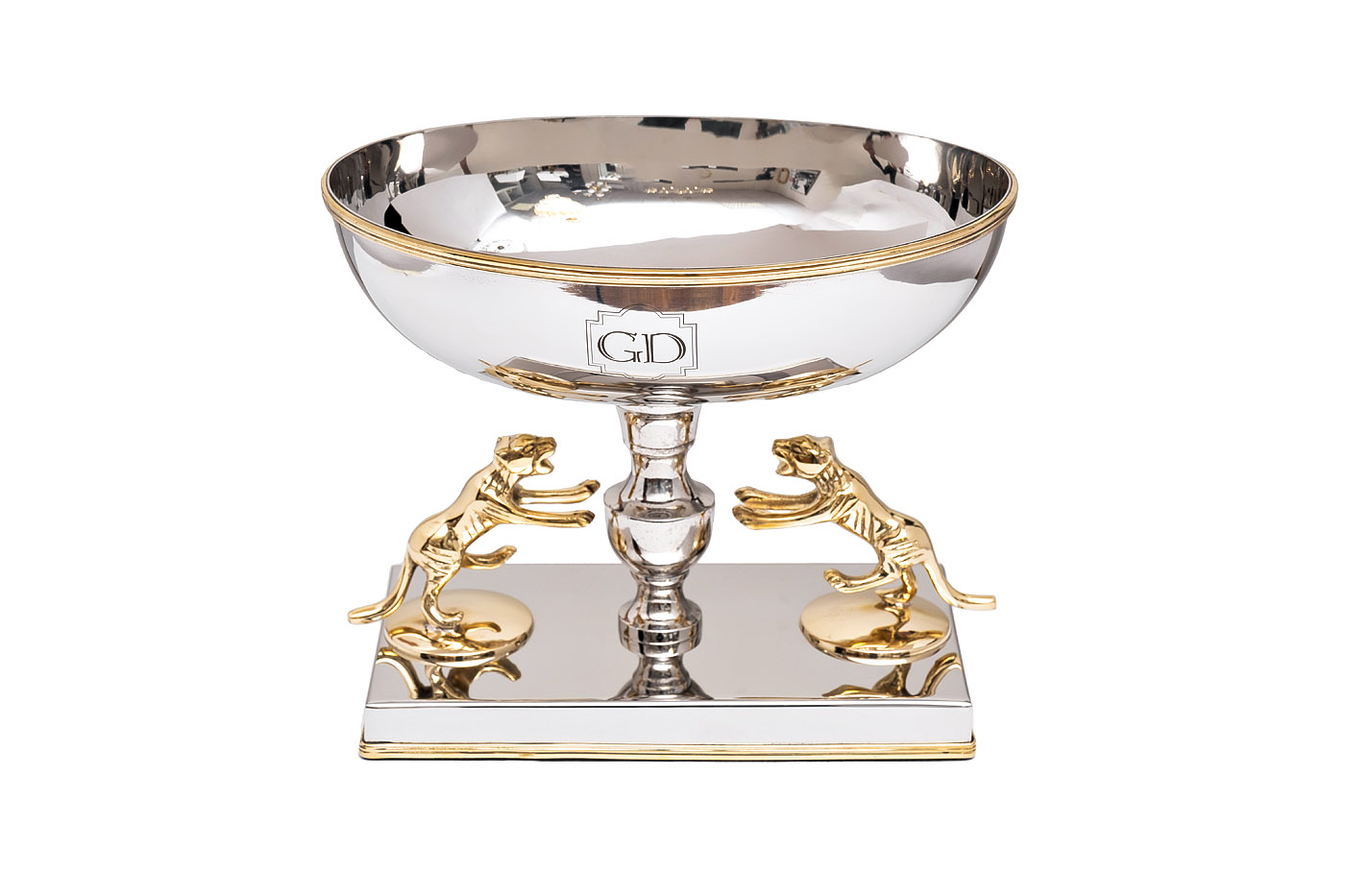 Чаша декоративная Леопарды хром Garda Decor 95IM-16542S