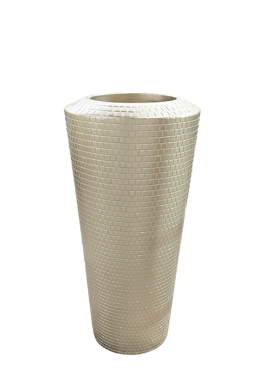 Кашпо с фактурной отделкой шампань Garda Decor ZS2060-27CH