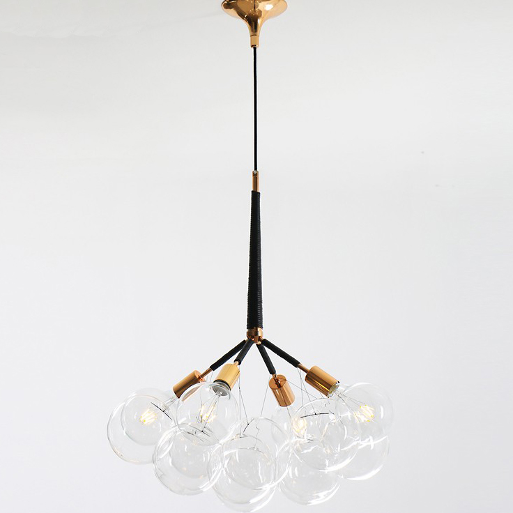 Подвесной светильник LOVELY BUBBLE CHANDELIER FROM PELLE H70 Gold/Black by ImperiumLoft