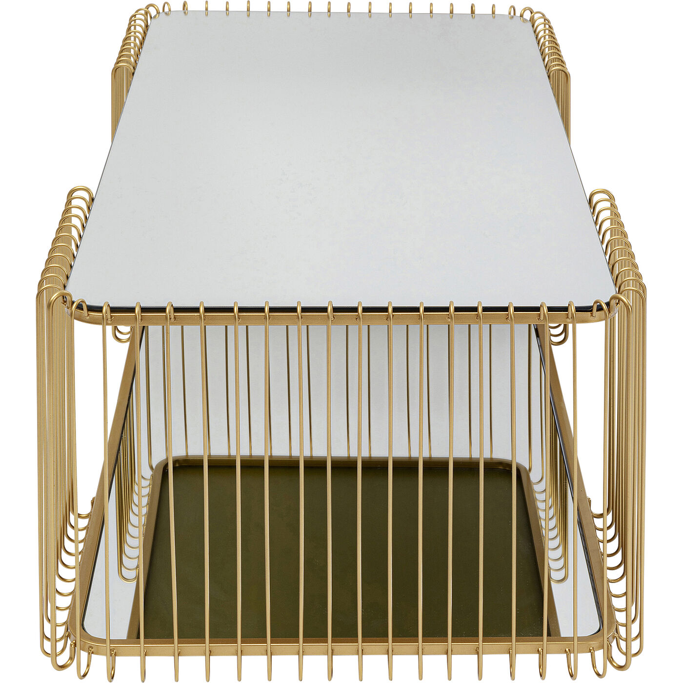 Стол кофейный Wire Double Brass 120x60 см KARE 87817