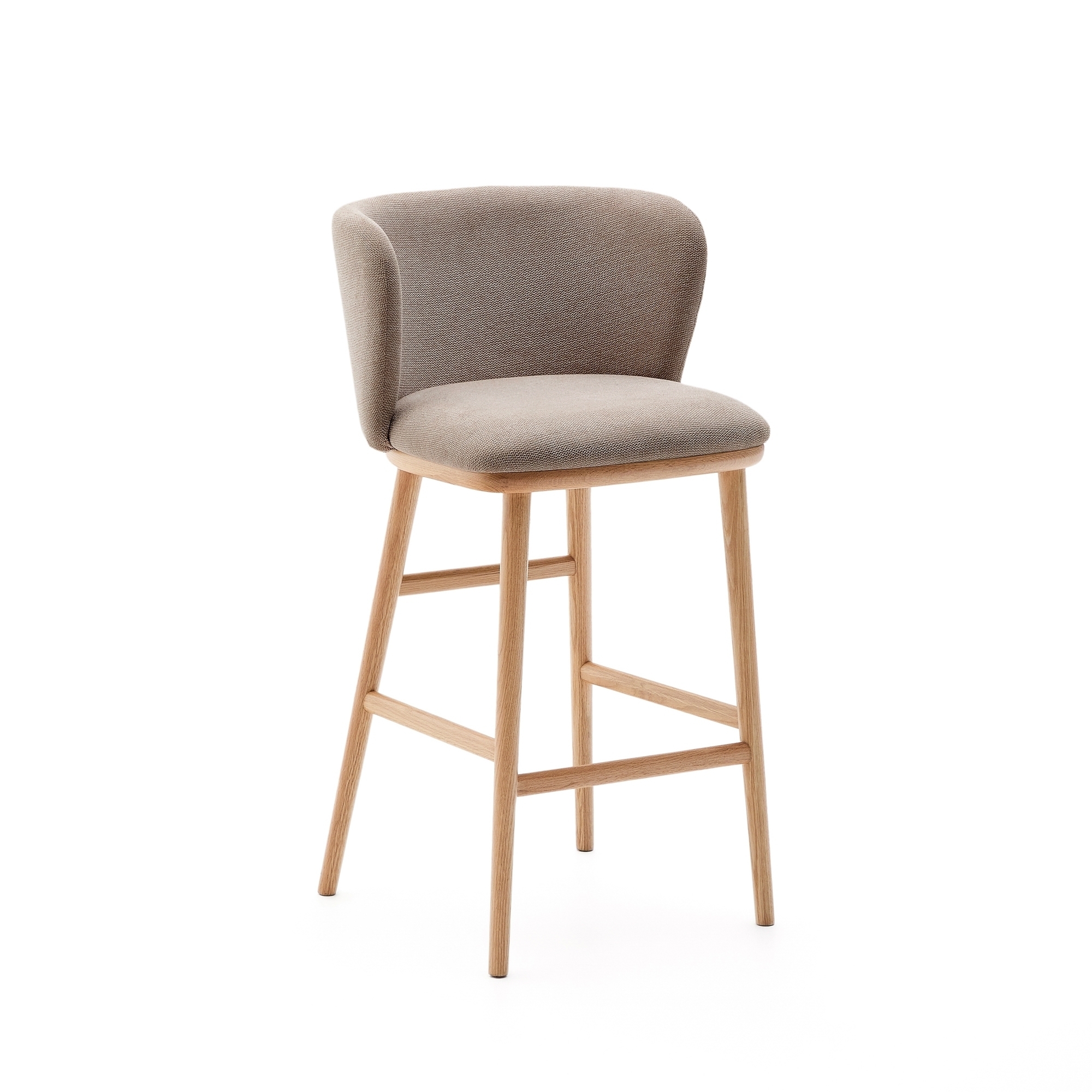 Ciselia Полубарный стул из коричневого шенилла и ясеня в натуральной отделке La Forma (ex Julia Grup)