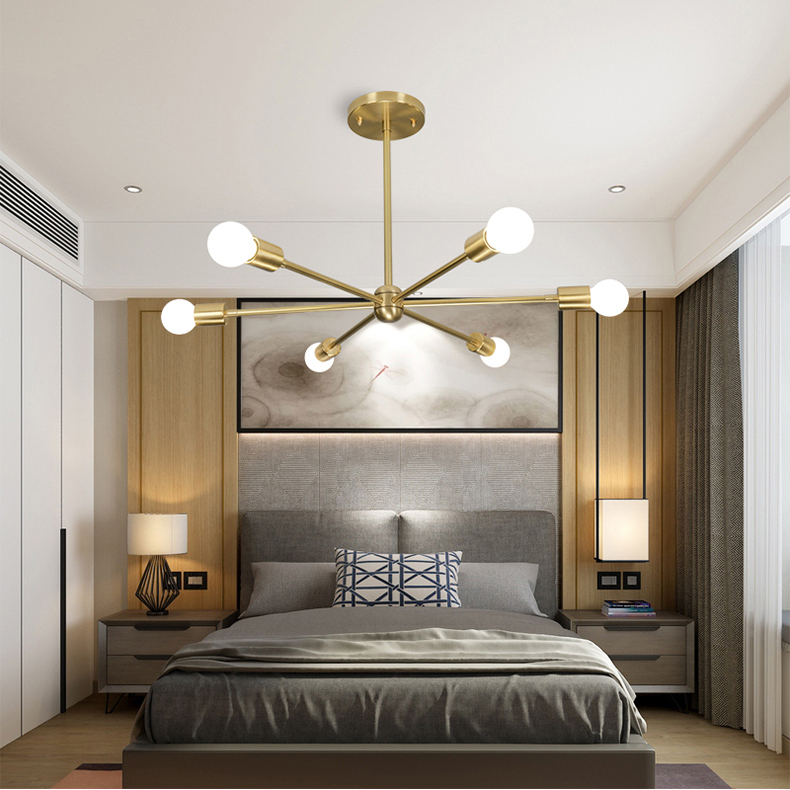 Люстра на штанге SPUTNIK D51 Gold/Black base by ImperiumLoft