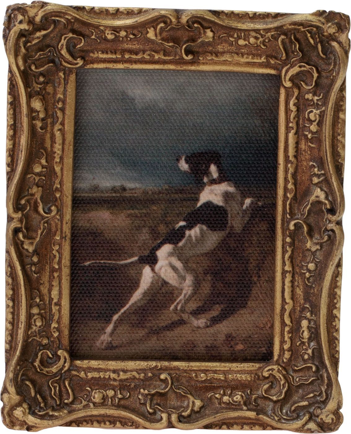 Картина в раме Собака, масло, под старину Glasar 28-325