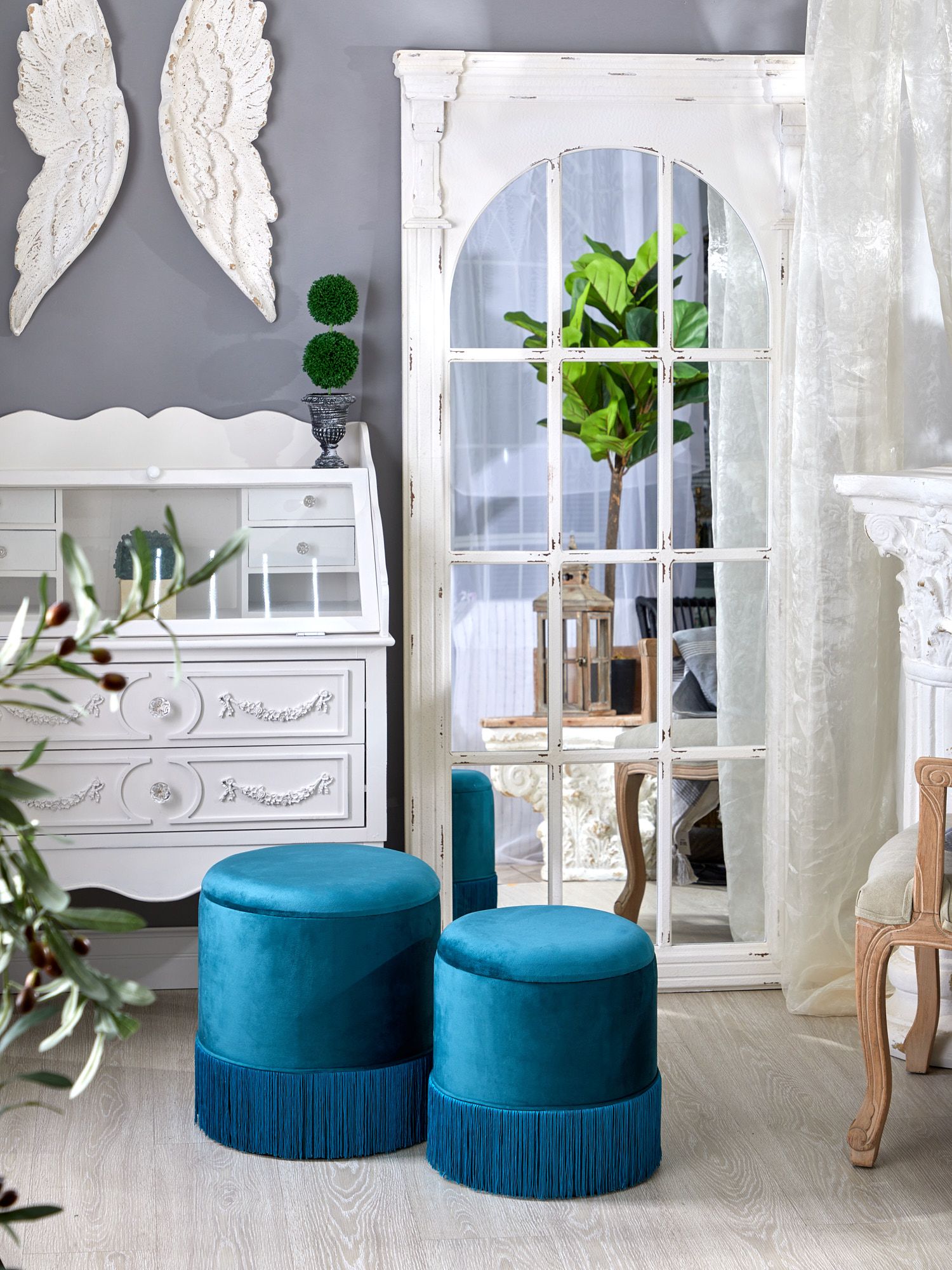 Пуфы с крышкой, набор Glasar 49-331/BM