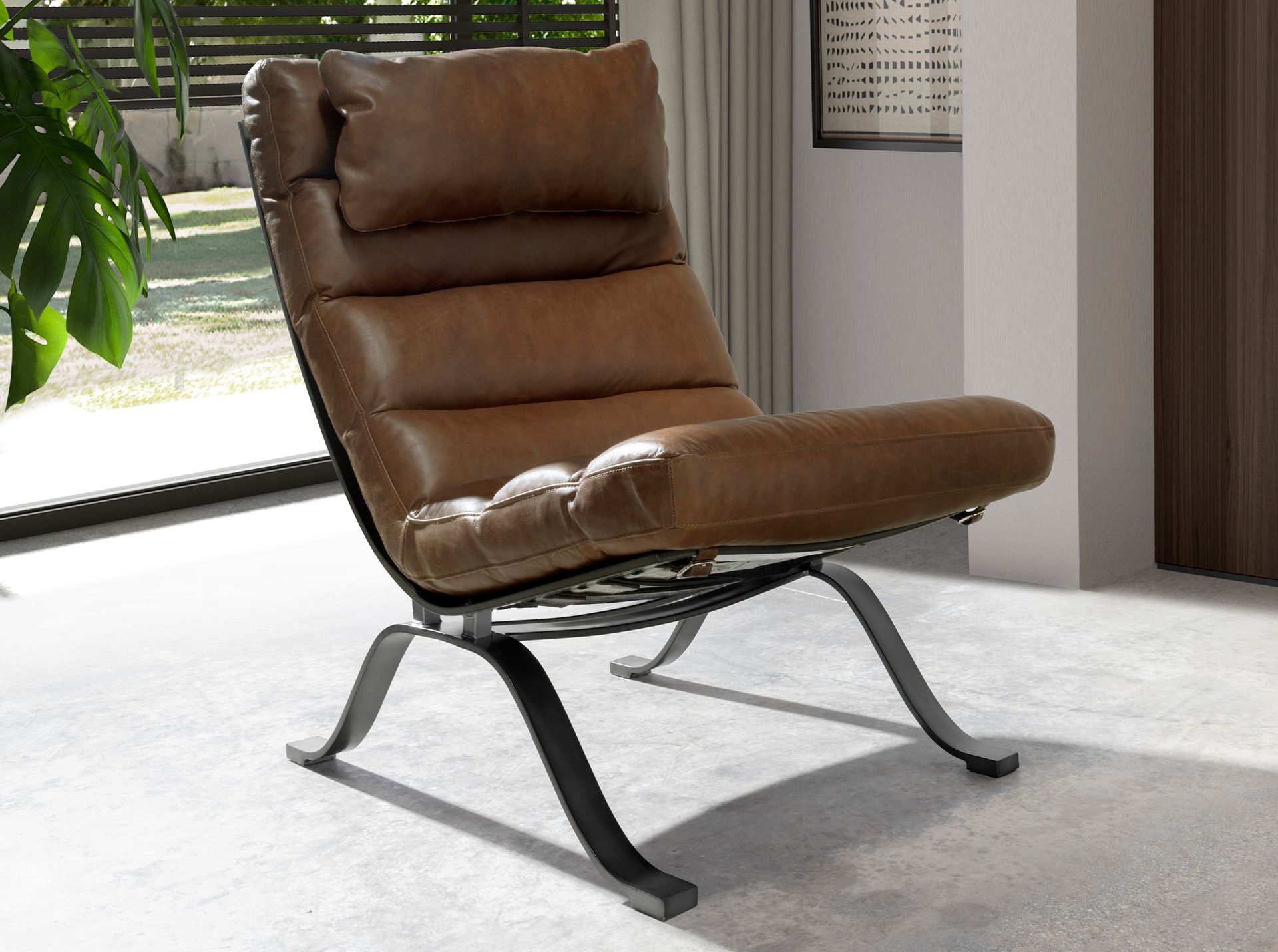 Кресло из темно-коричневой кожи модель 5161 Angel Cerda