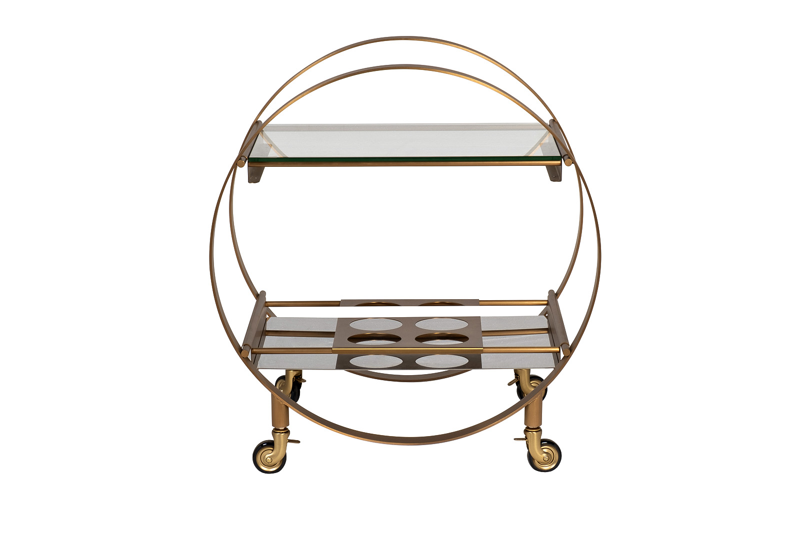 Стол-тележка сервировочн ст.прозр/латунь 70*48*76 Garda Decor 58DB-23085