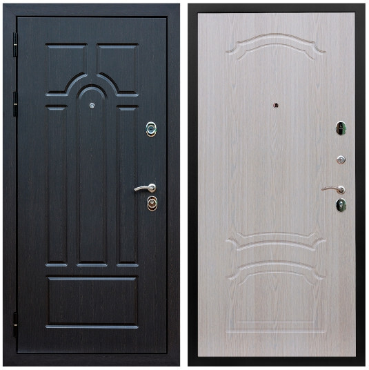 Дверь входная Graf Эврика МДФ 10 мм ФЛ-58 Венге / МДФ 6 мм ФЛ-140 Дуб беленый