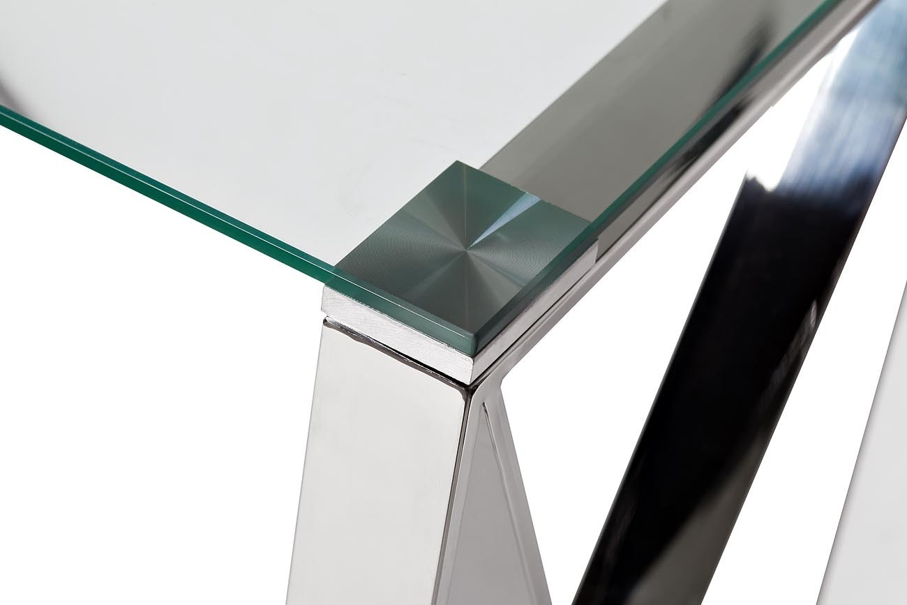 Консоль прозрачное стекло/хром Garda Decor 47ED-CST008