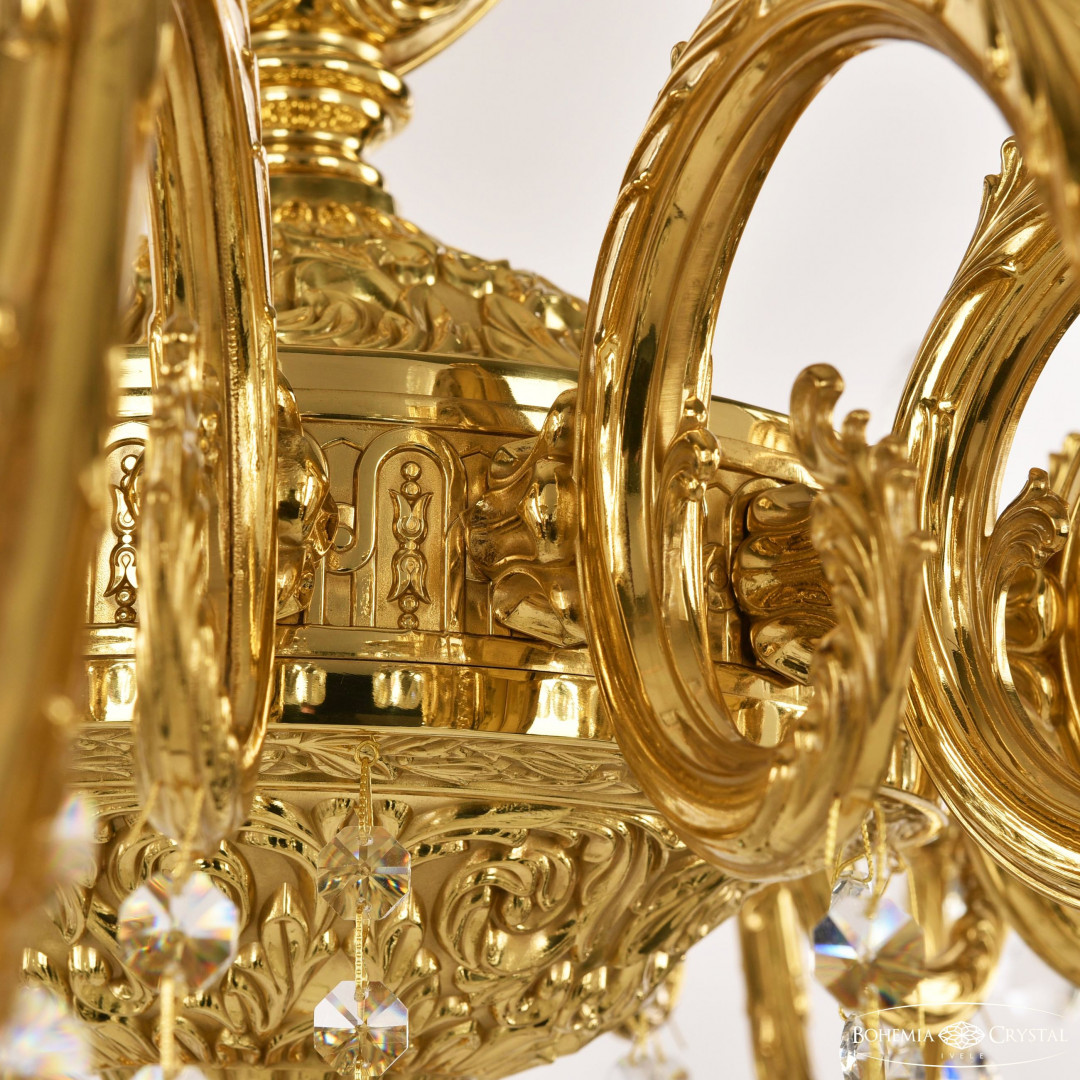 Люстра бронзовая с хрусталём 71301/12/360 A G