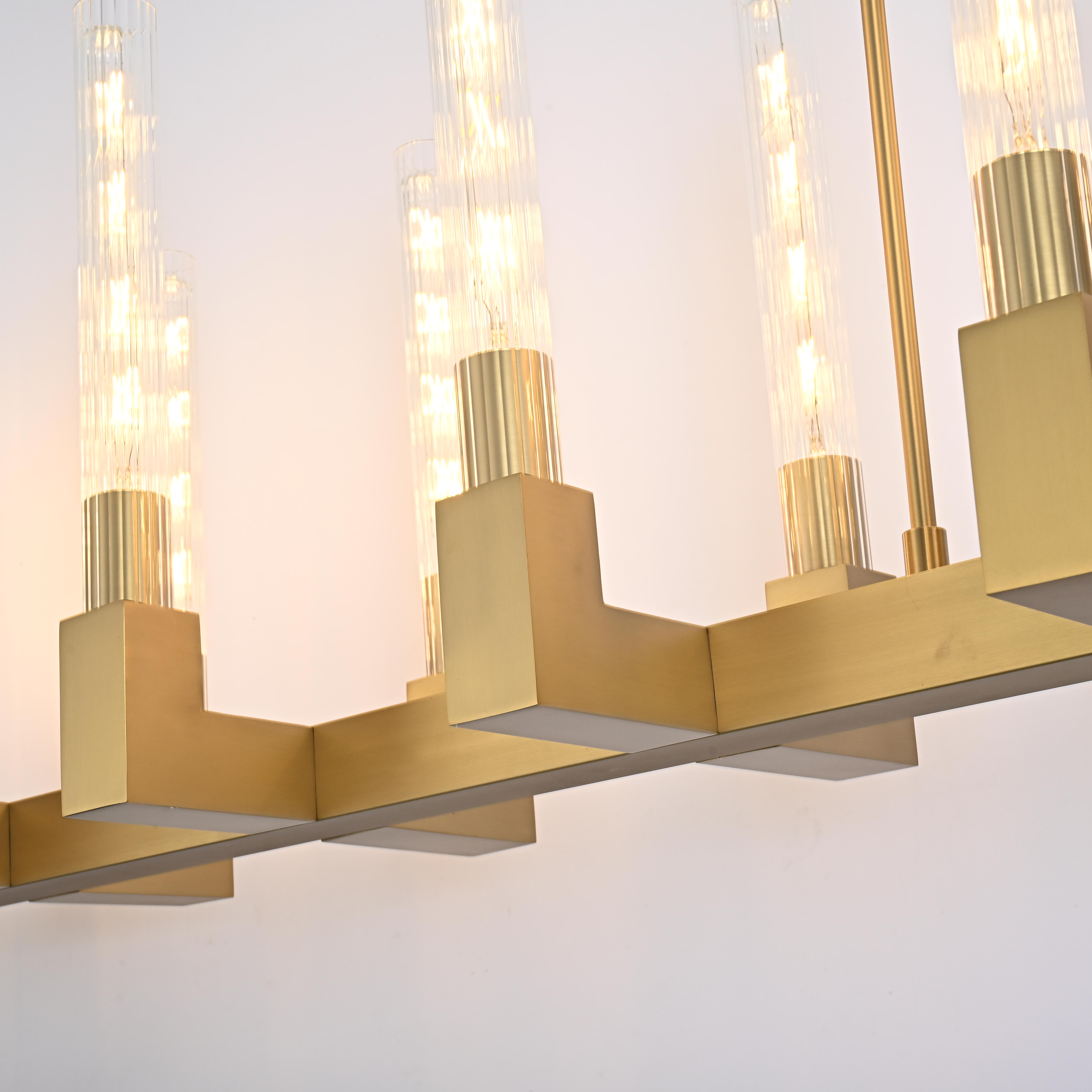 Люстра Rh Canelle Linear Chandelier 12 Modern Brass By Imperiumloft