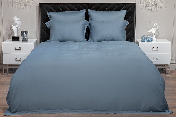 Комплект постельного белья Муар полуторный бамбук сине-зеленый Garda Decor 180JOD-18013