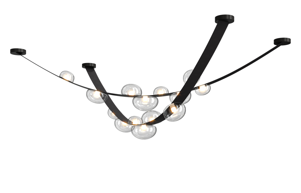 Светильник подвесной Crystal Lux BOSQUE SP7 L3000 BLACK/TRANSPARENT