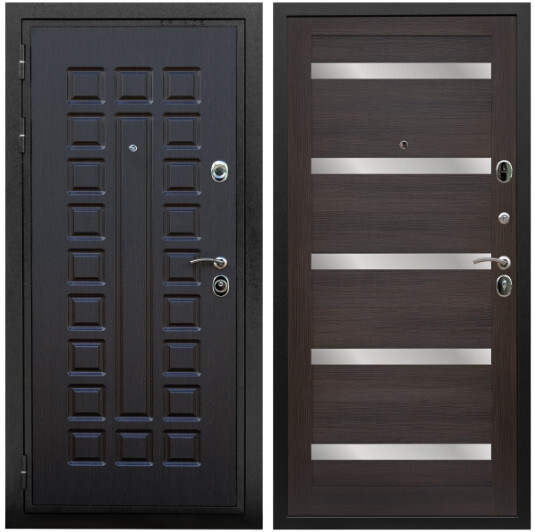 Дверь входная Graf Триумф МДФ 16 мм ФЛ-183 Венге / МДФ 16 мм СБ-14 Эковенге стекло белое