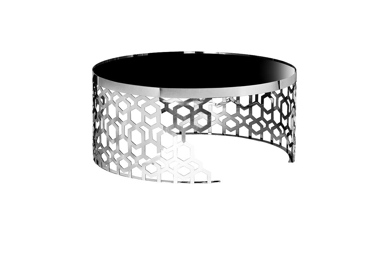 Стол журнальный круглый серебряный Garda Decor 13RXCT8012-SILVER