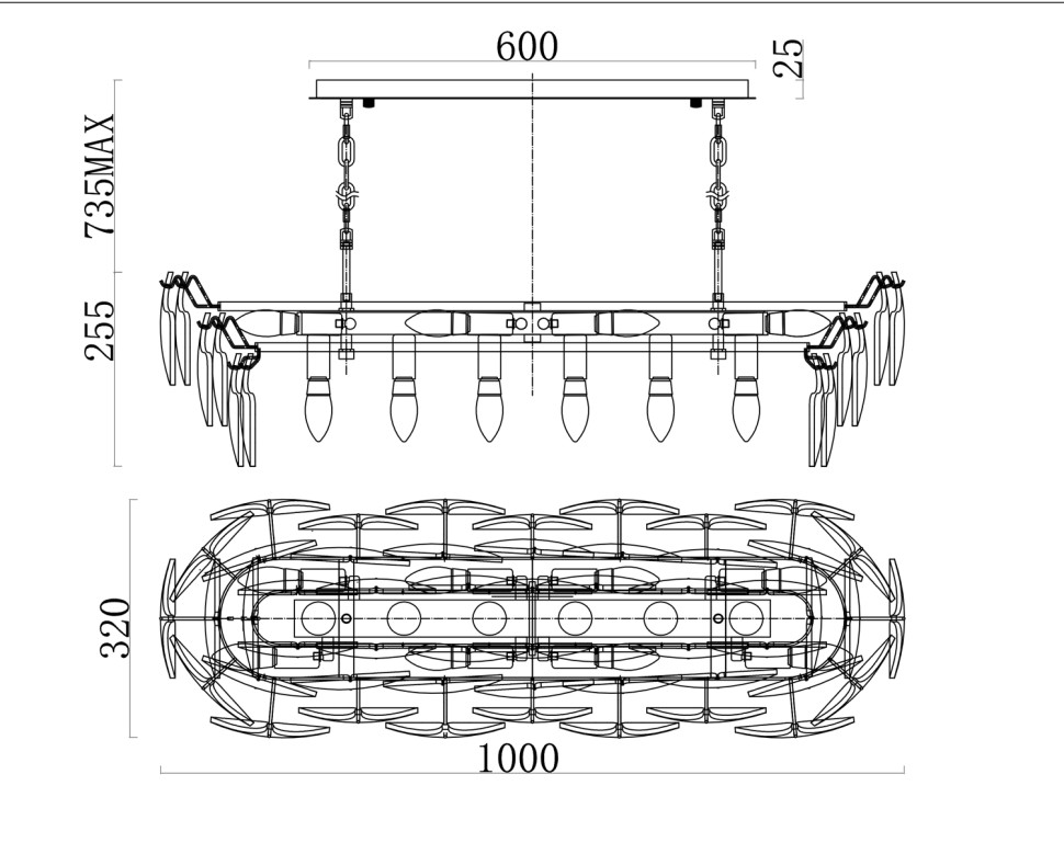 Люстра подвесная Fluorite FL1152-14PO