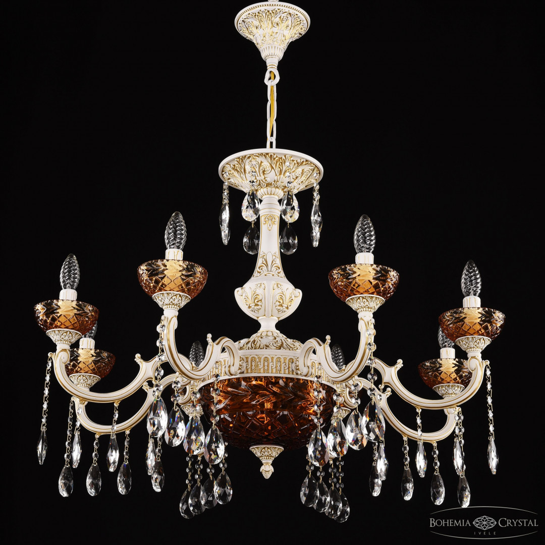 Люстра хрустальная AL78101P/8/250 A WMG P Amber/M-1F Bohemia Ivele Crystal