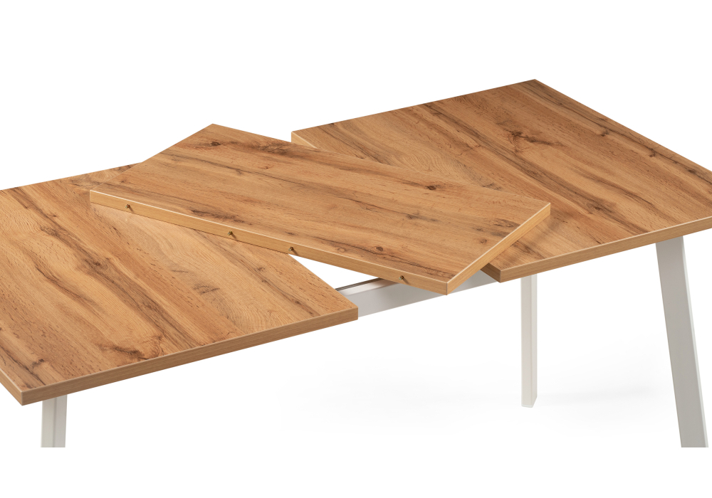 Стол деревянный Woodville Стол раскладной Колон Лофт 120(160)х75х75 25 мм дуб вотан / белый матовый 489643