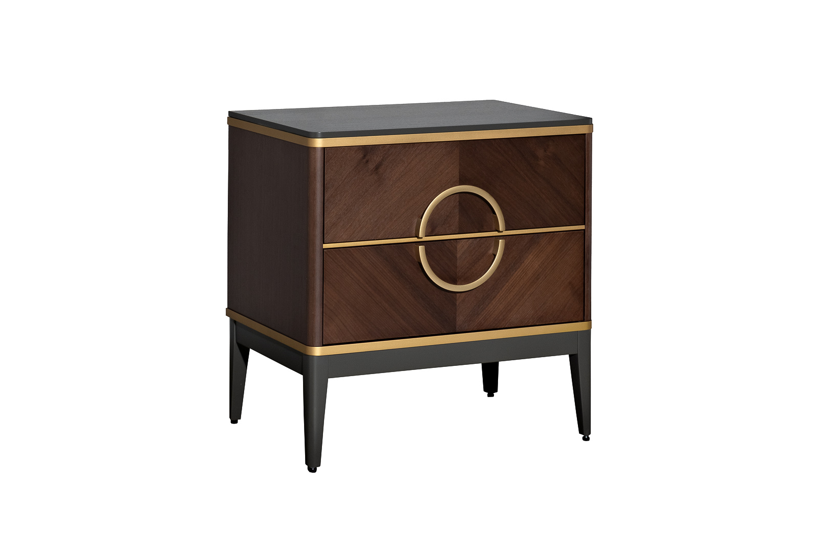 Тумба прикроватная шпон 2 ящика 60*60*40 Garda Decor 151SV-10001