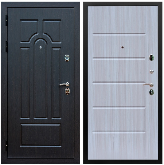 Дверь входная Graf Эврика МДФ 10 мм ФЛ-58 Венге / МДФ 16 мм ФЛ-102 Сандал белый