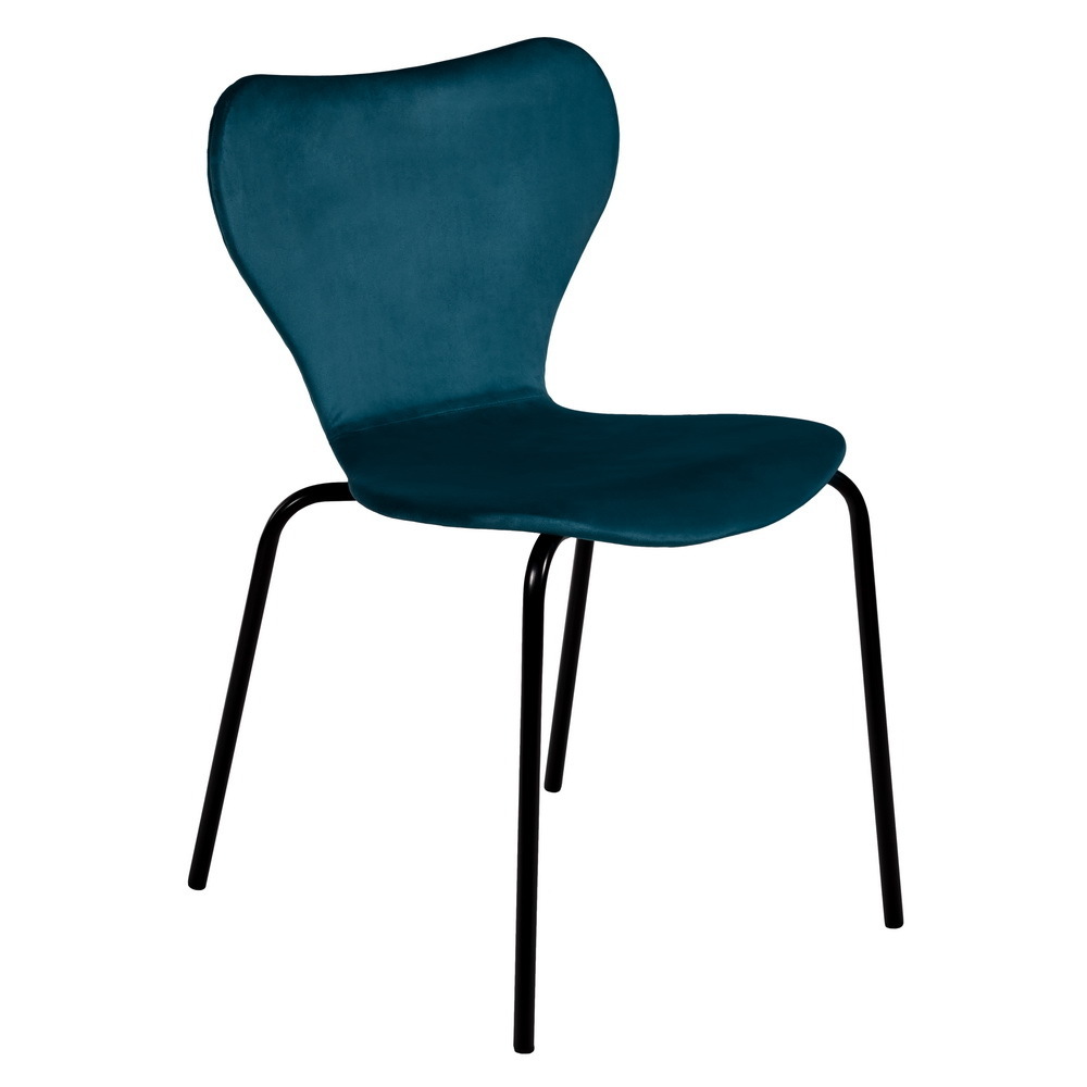 Стул Seven тёмно-бирюзовый велюр с чёрными ножками Bradex Home RF 0255