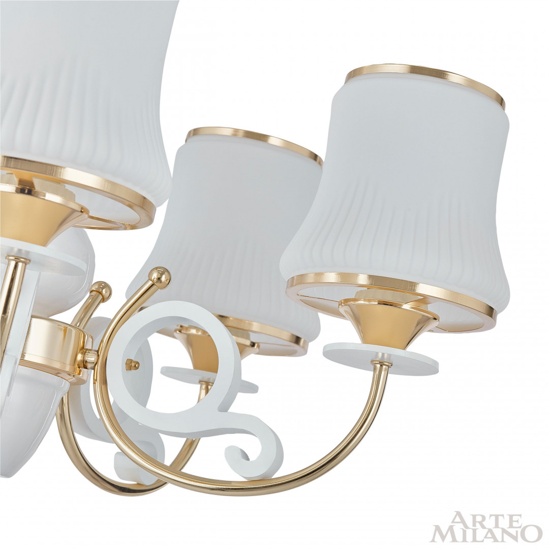 Люстра подвесная с плафонами 301097/8 Wh/Gd Arte Milano
