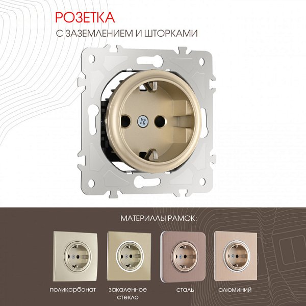 Розетка Arte Milano 202.40-1.shampan