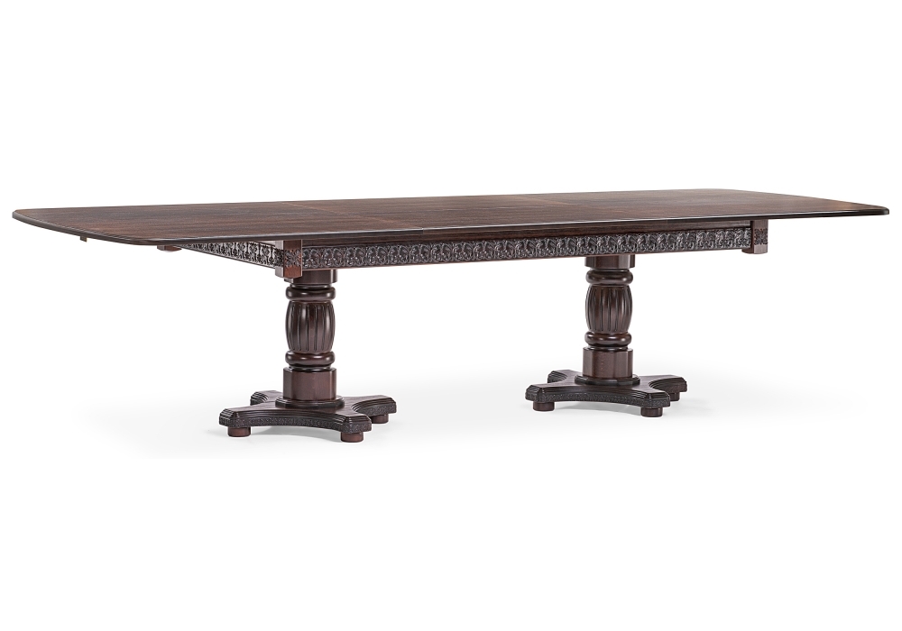 Стол деревянный Woodville Морнит 220(320)х110 орех темный / орех 483915