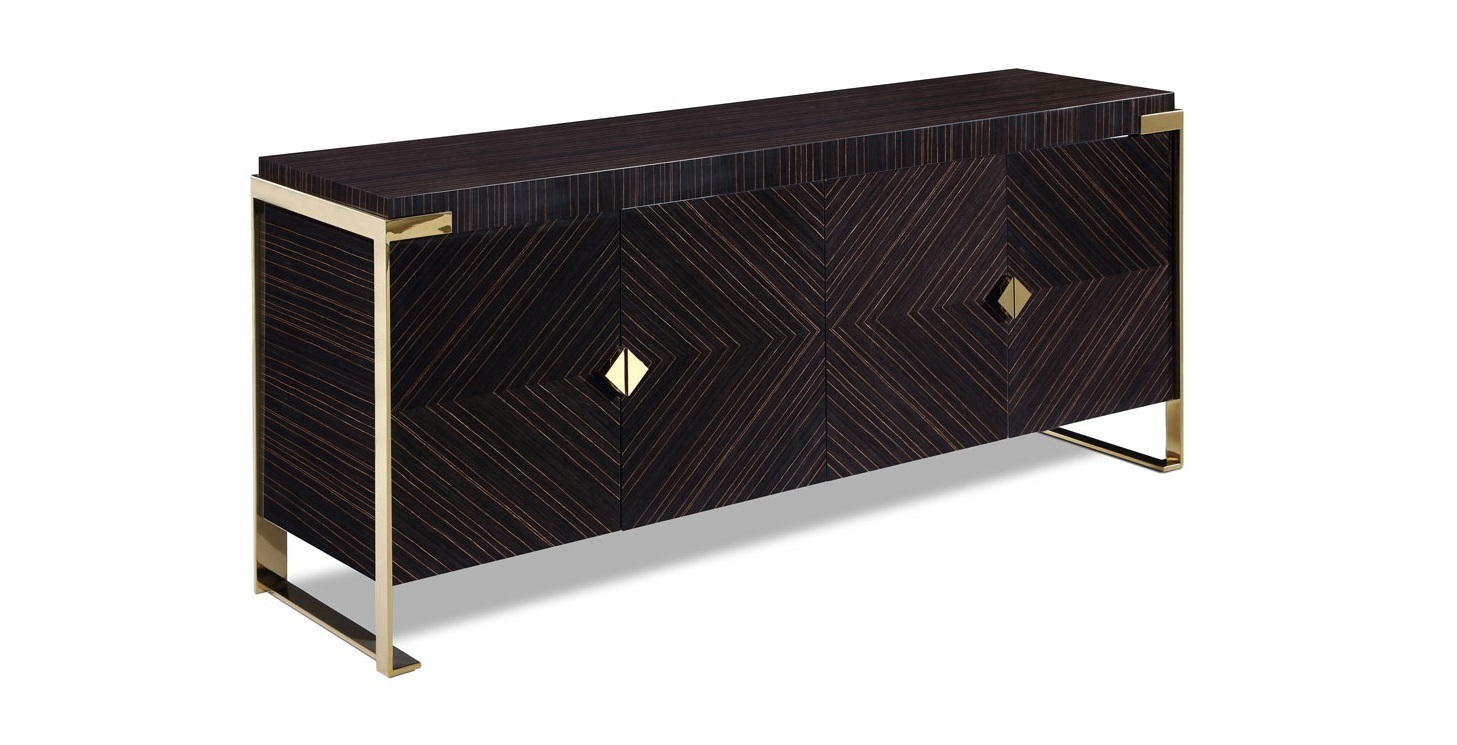 Комод коричневый/золото Garda Decor 84HB-CH319M2