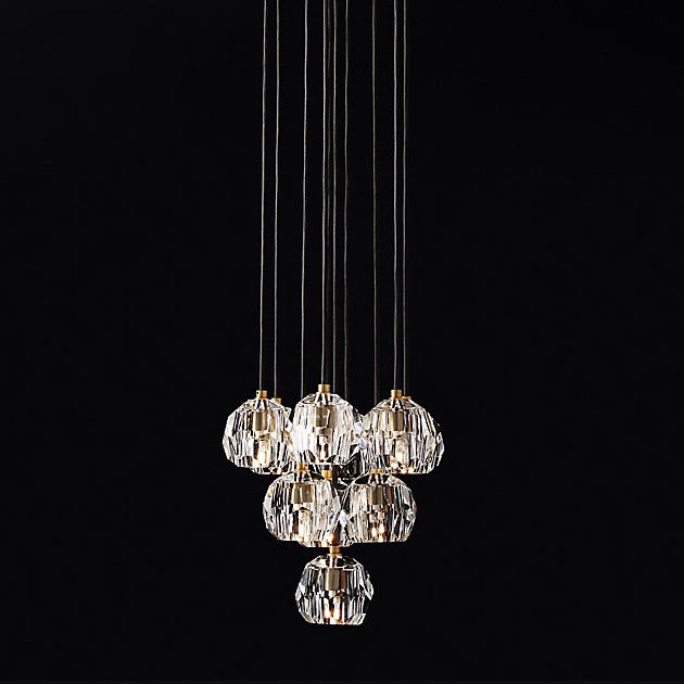 Подвесной светильник Restoration Hardware Boule De Cristal Round Cluster 14" Lacquered Burnished Brass